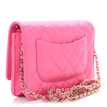 Chanel Caviar Quilted Wallet On Chain WOC Rose 4 of 11