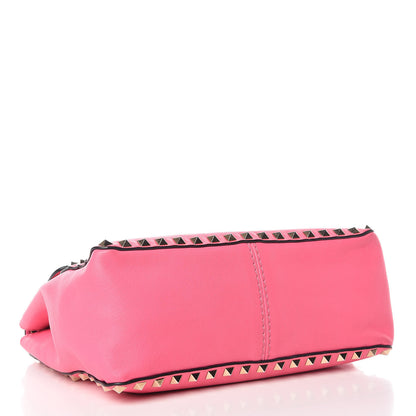 Valentino Garavani Vitello Rockstud Chain Strap Shoulder Bag Fuxia Fluo 4 of 12