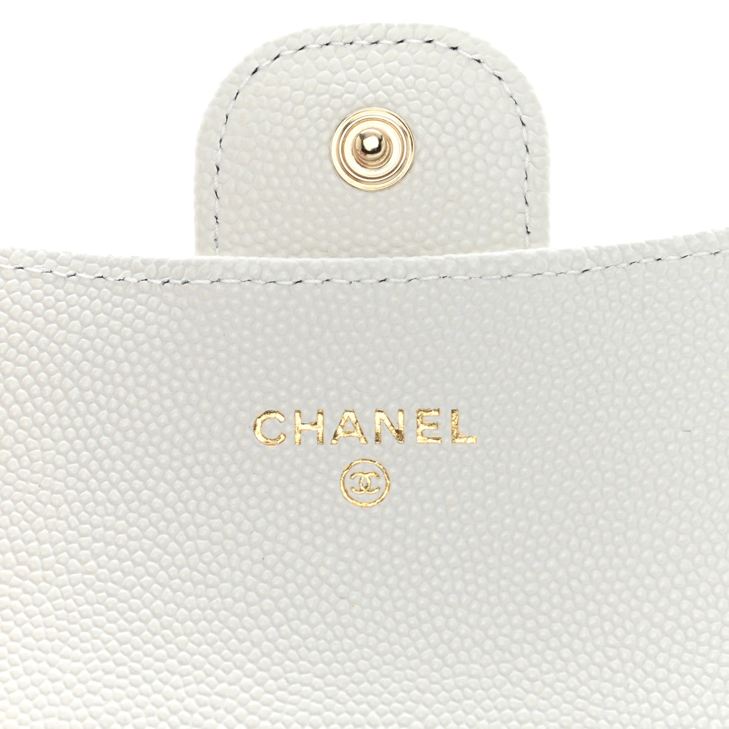 Chanel Caviar Quilted Flap Card Holder Wallet White 6 of 11