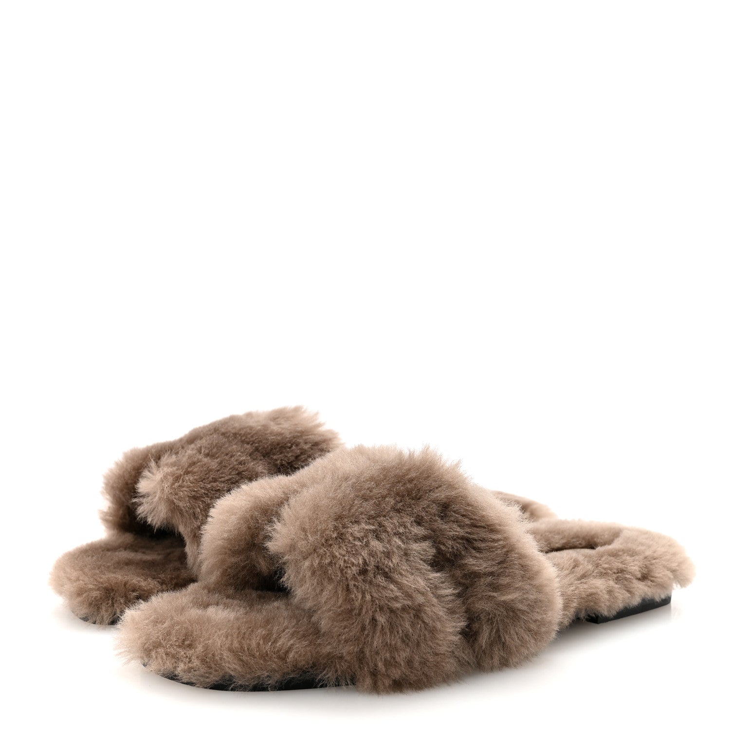 Hermes Woolskin Oran Sandals 38 Etoupe 4 of 8