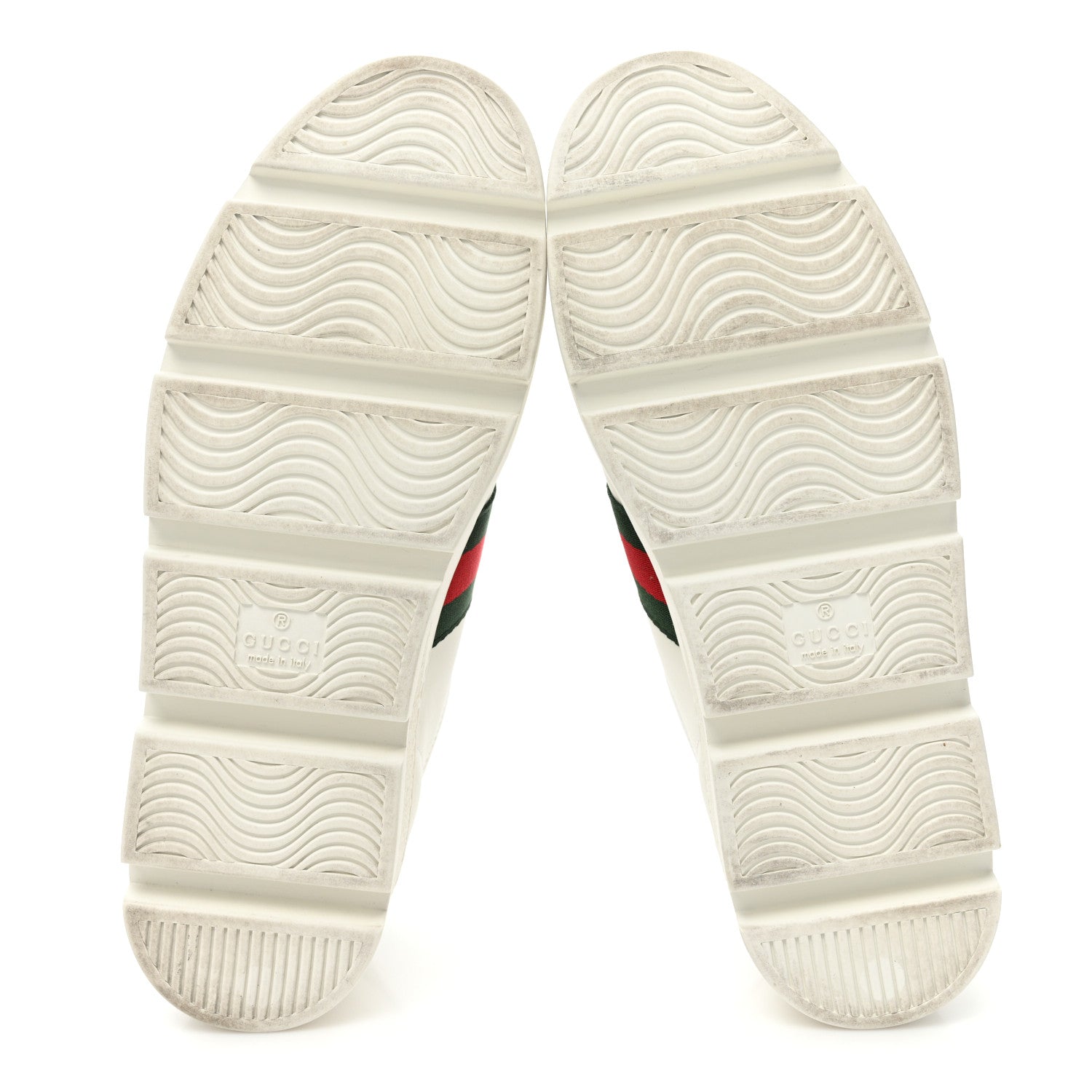 Gucci Calfskin Web Bee Embroidered Womens Ace Platform Sneakers 38 White 6 of 10