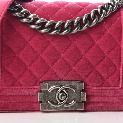 Chanel Velvet Quilted Small Boy Flap Fuchsia 8 of 10