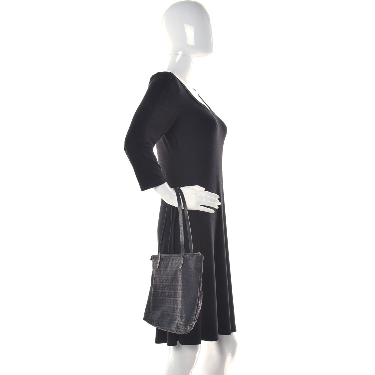 Fendi Zucchino Roll Tote Black 2 of 14