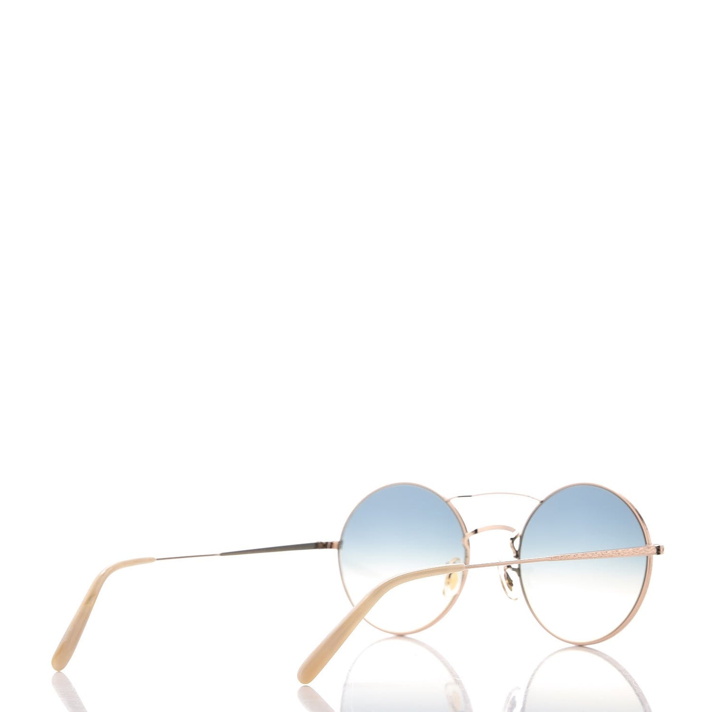 Nickol Gradient Round Sunglasses Bone Sunrise