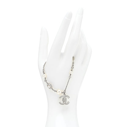 Chanel Pearl Crystal CC Bracelet Silver 2 of 4