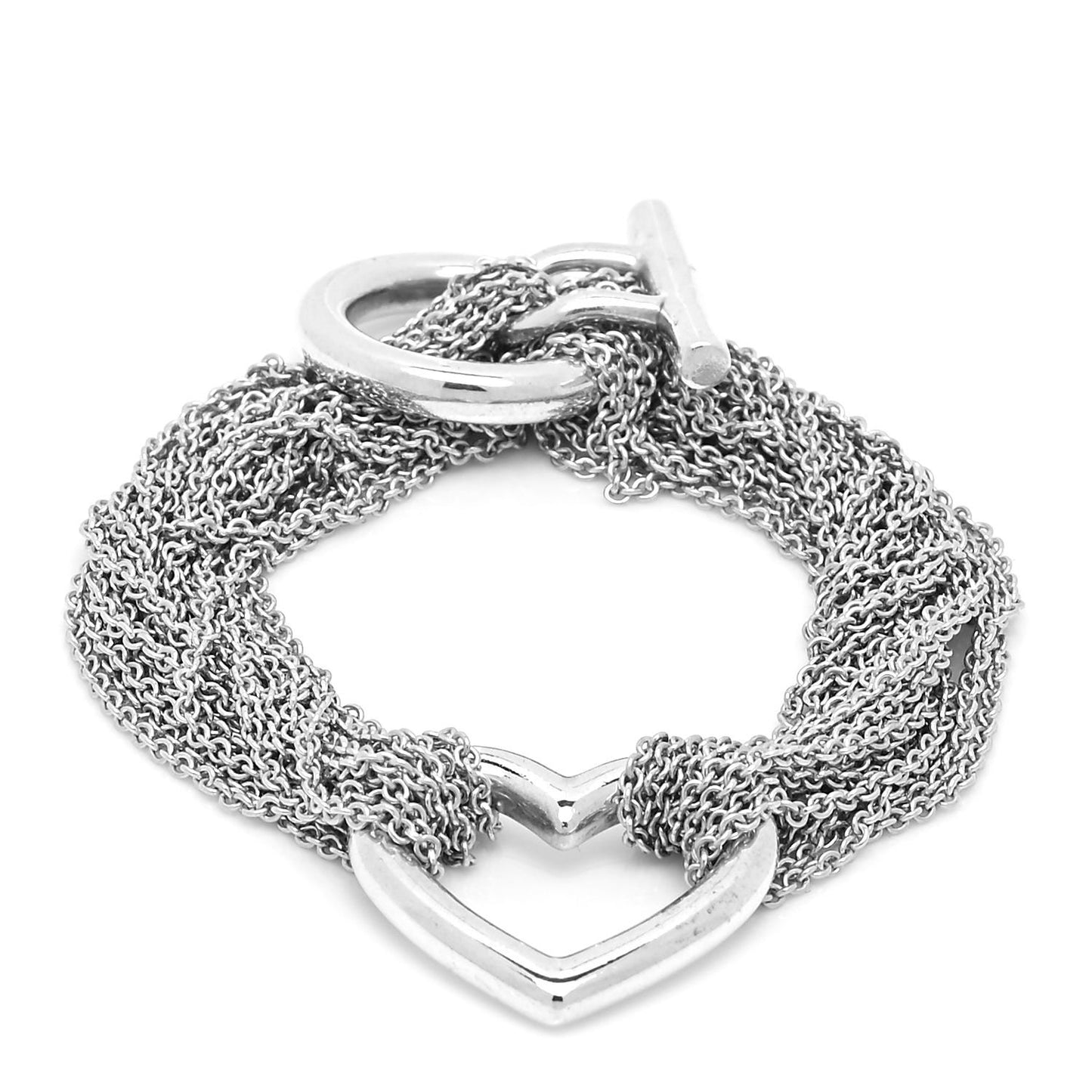 Sterling Silver Heart Mesh Bracelet