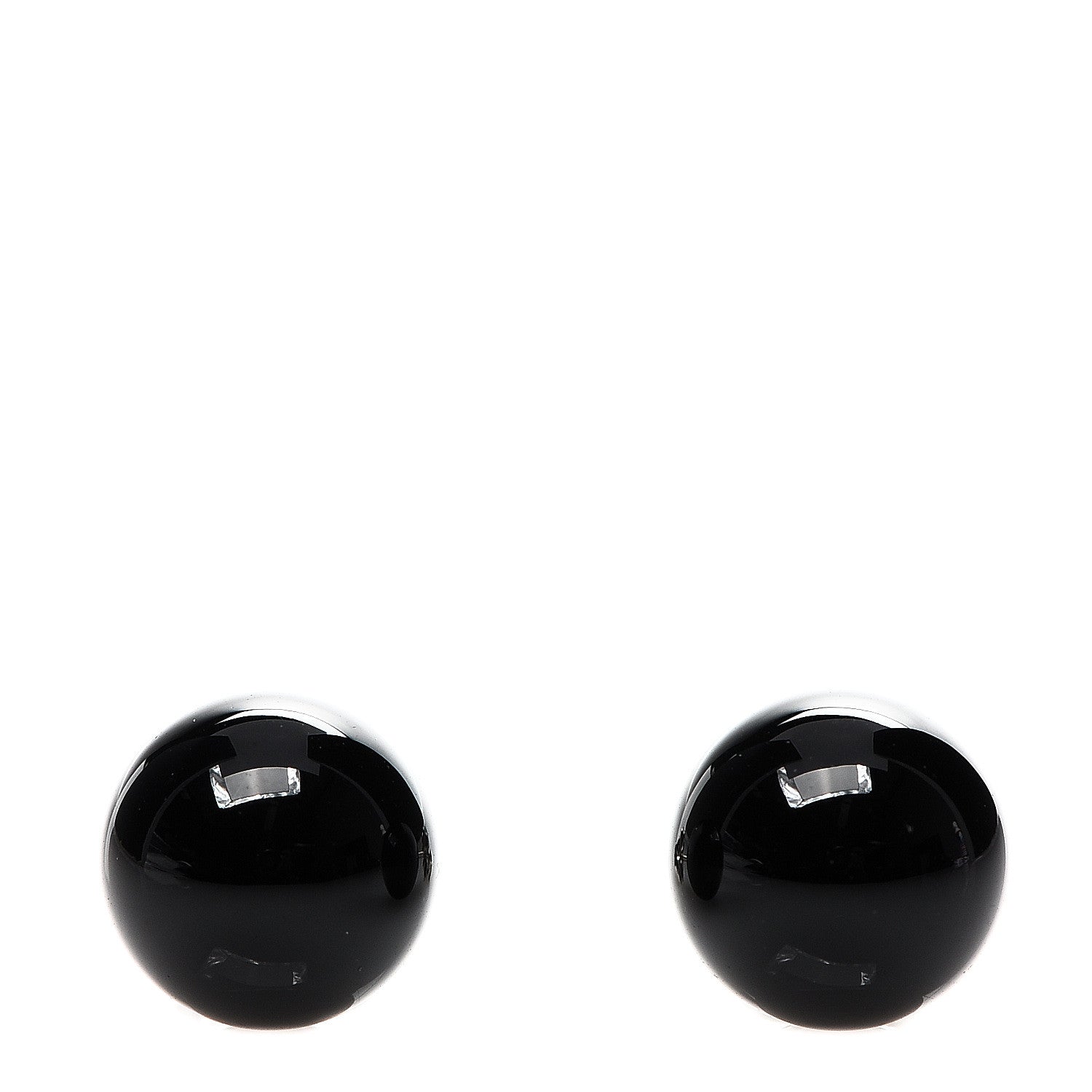 Tiffany Sterling Silver Black Onyx 10mm Ziegfeld Earrings 1 of 4