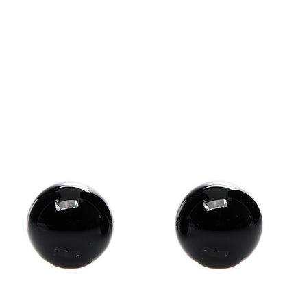 Tiffany Sterling Silver Black Onyx 10mm Ziegfeld Earrings 1 of 4