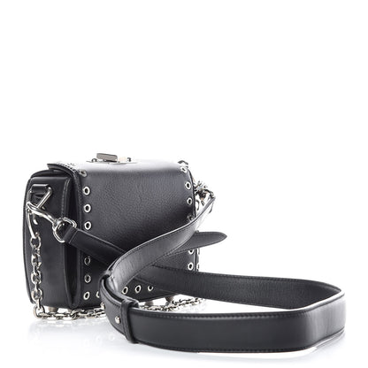 Alexander McQueen Fine Grain Goatskin Perforated Box Shoulder Bag 16 Black 4 of 10