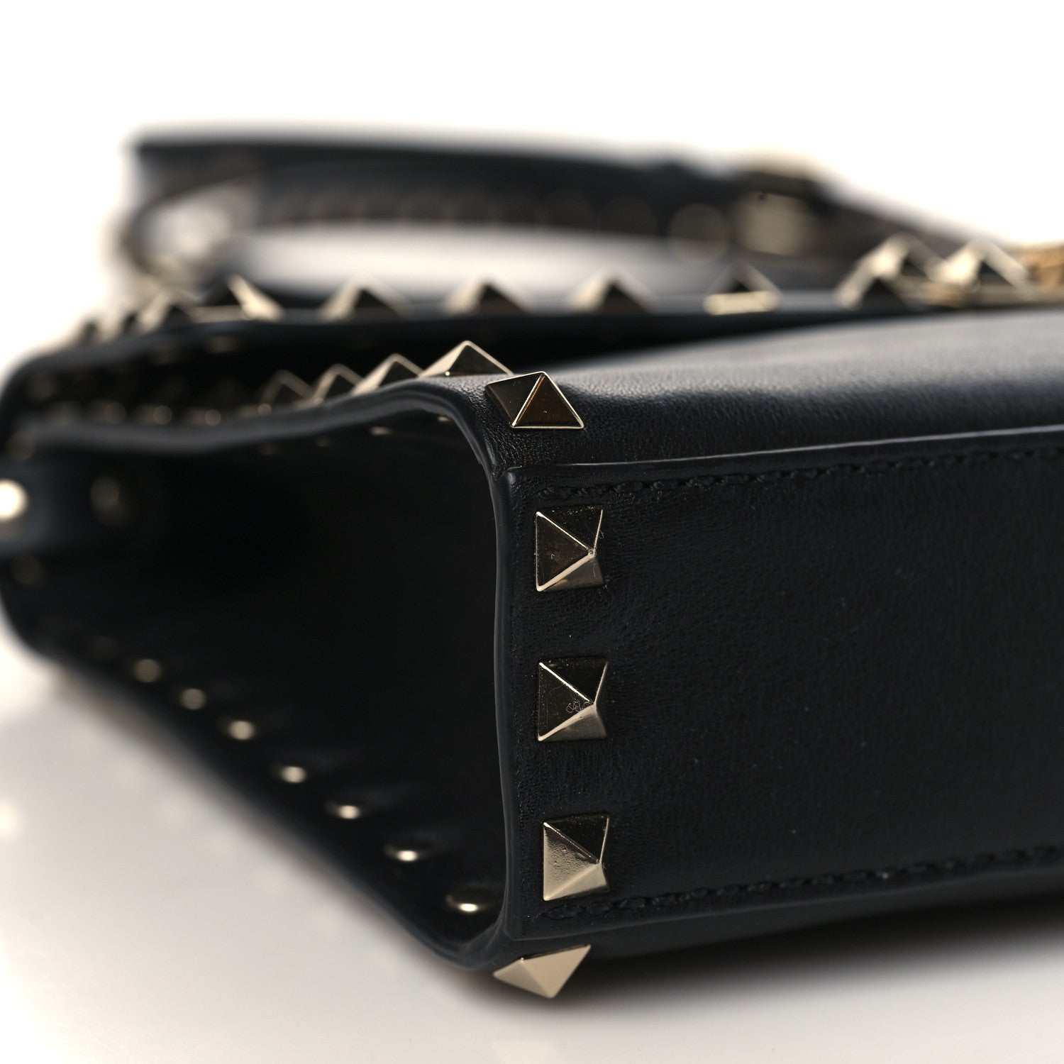 Valentino Garavani Vitello Medium Rockstud Flip Lock Crossbody Bag Black 7 of 8