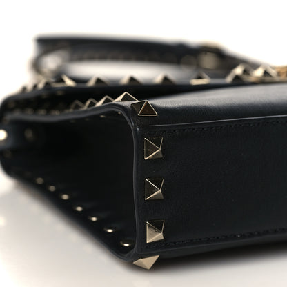 Valentino Garavani Vitello Medium Rockstud Flip Lock Crossbody Bag Black 7 of 8