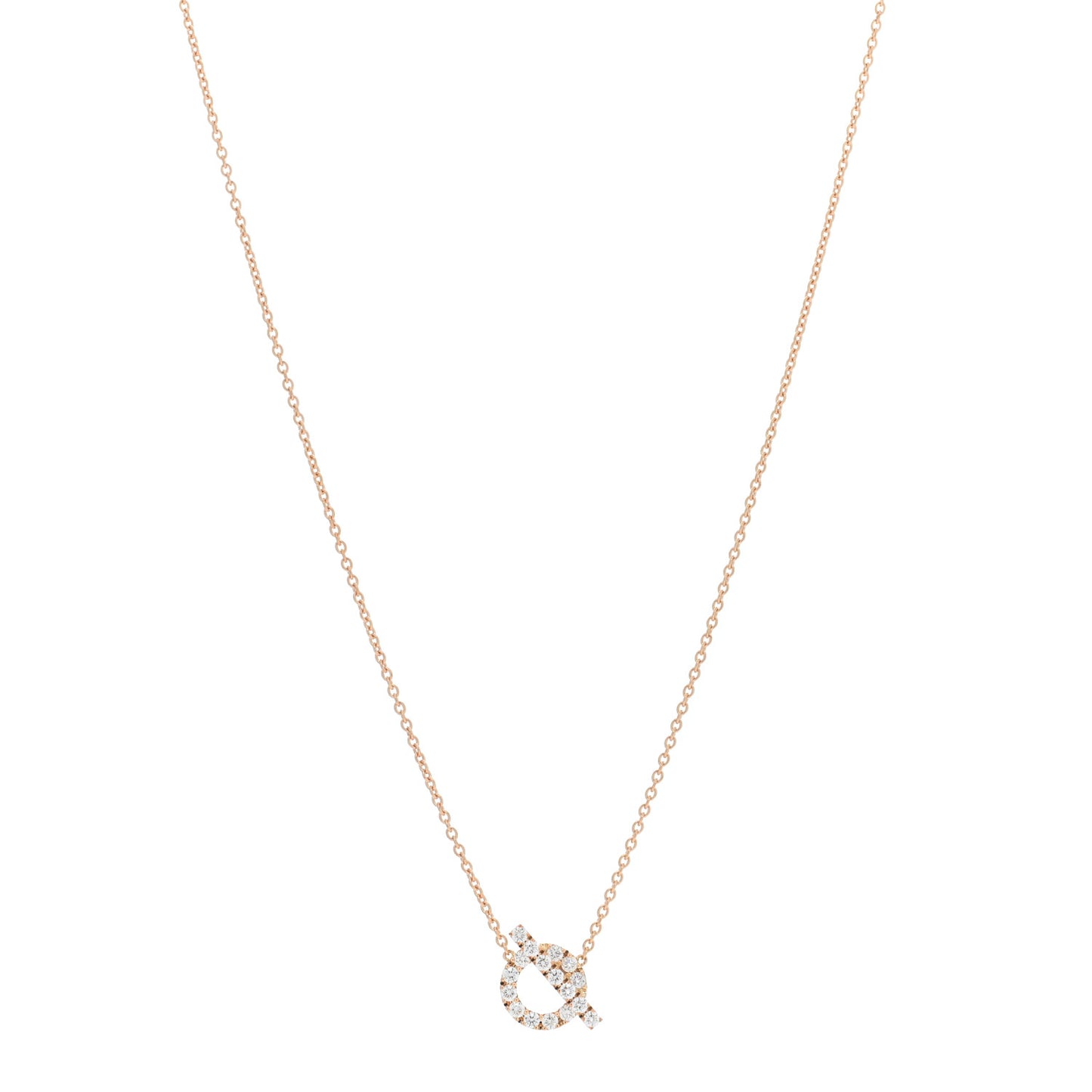 18K Rose Gold Diamond Finesse Pendant Necklace