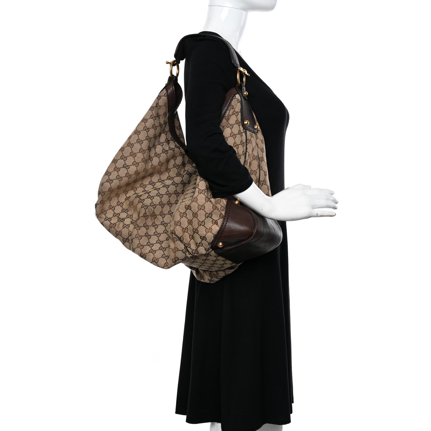 Monogram Large Jockey Hobo Dark Brown