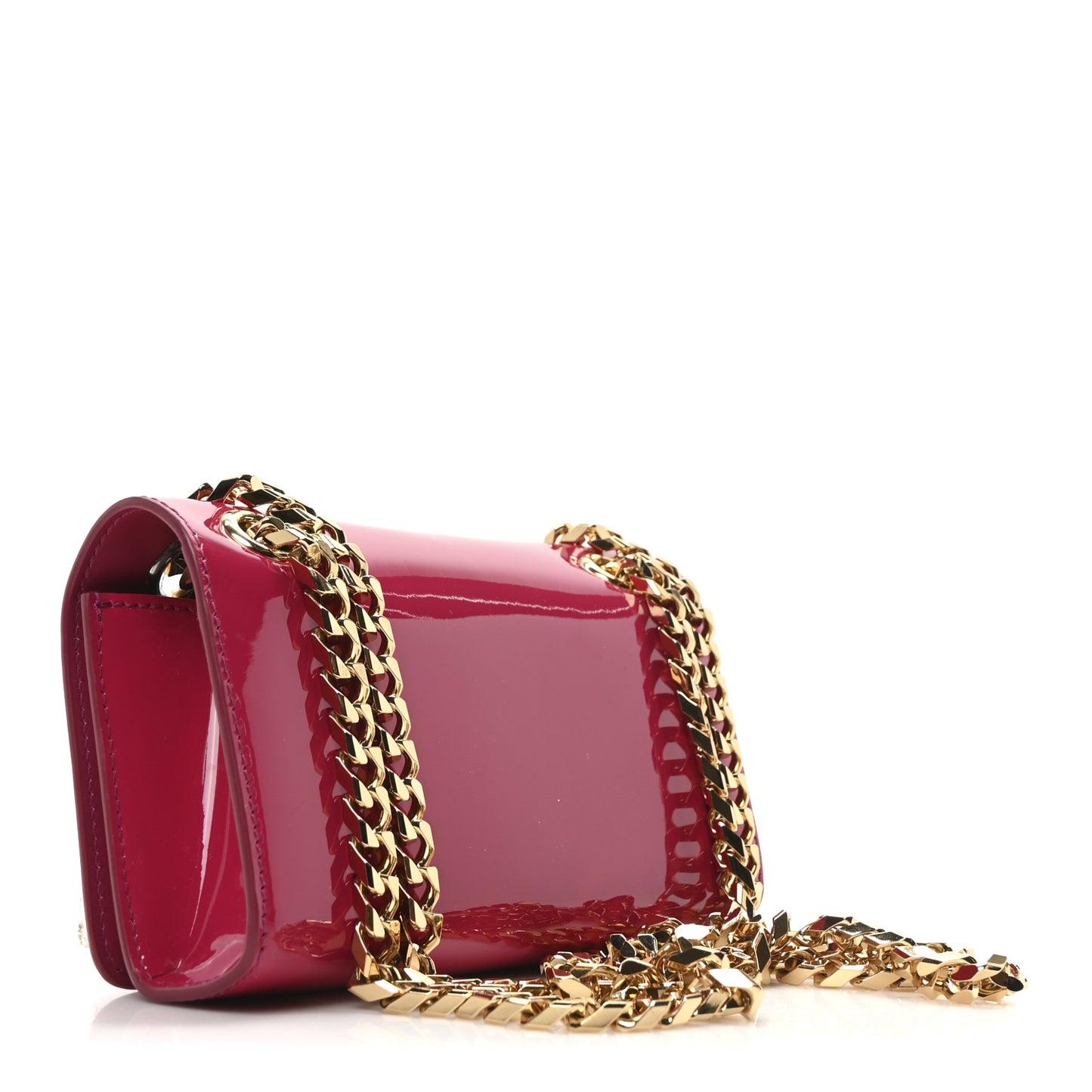 Patent DG Girls Phone Shoulder Bag Dark Pink