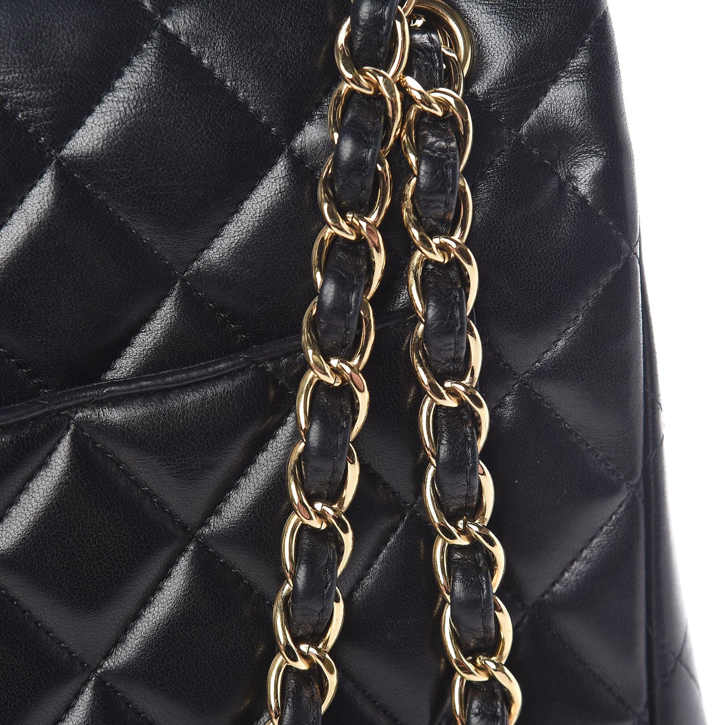 Lambskin Quilted Maxi Single Flap Black
