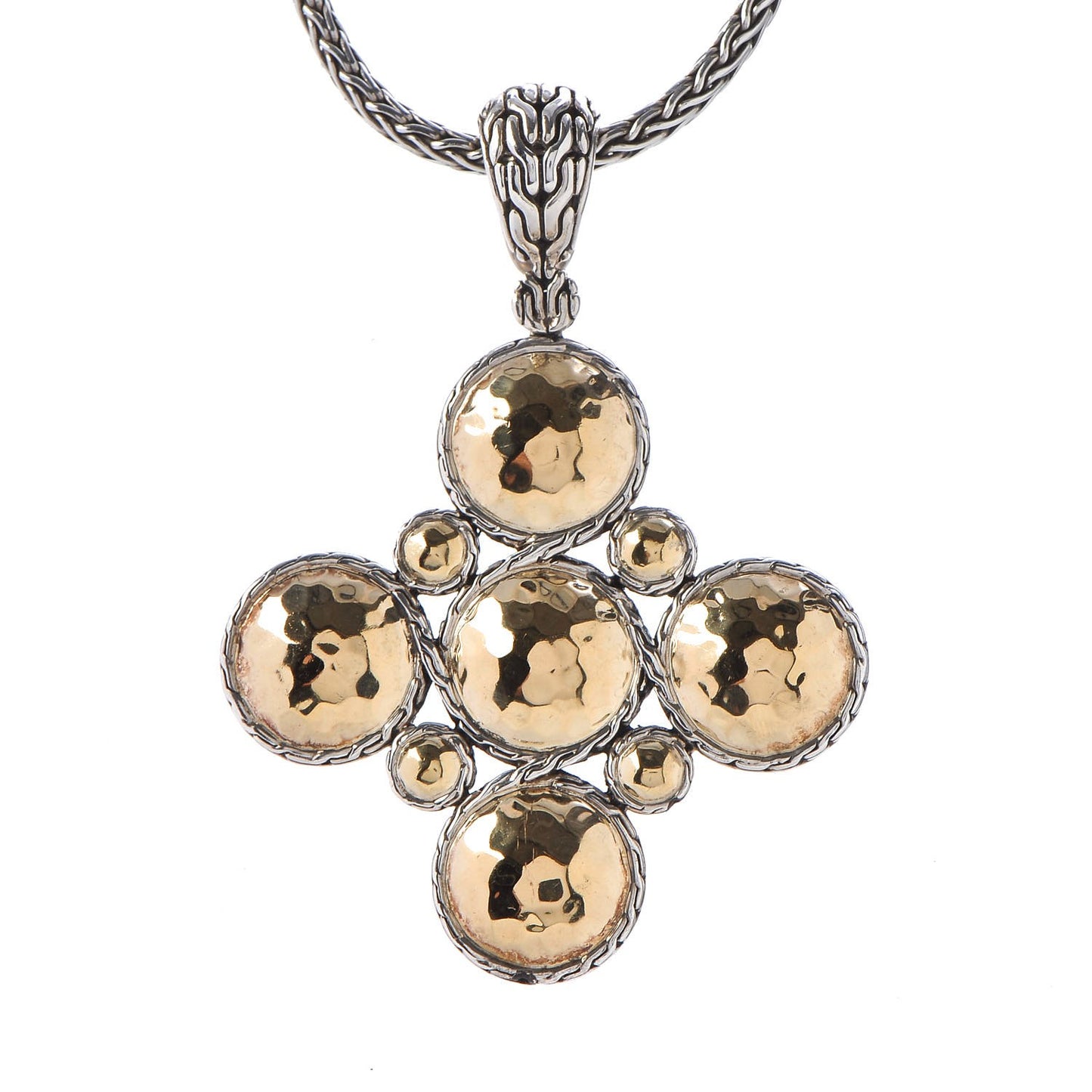 Sterling Silver 22K Gold Palu Cross Pendant Necklace