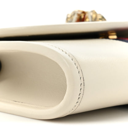 Gucci Textured Calfskin Web Mini Rajah Slim Flap Shoulder Bag Mystic White 9 of 11