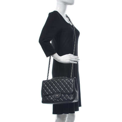 Chanel Caviar Quilted Jumbo Single Flap Black 2 of 15
