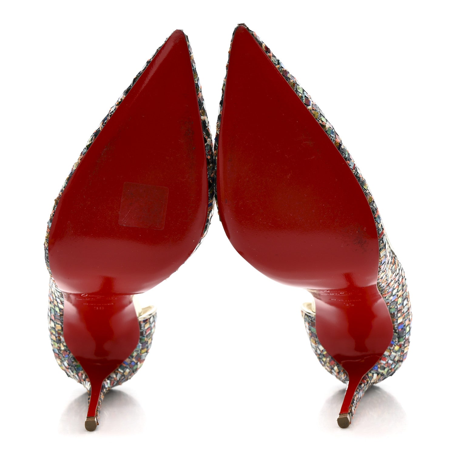 Christian Louboutin Tresse Vitraux Specchio Iriza 100 Pumps 39 Multicolor Silver 6 of 10