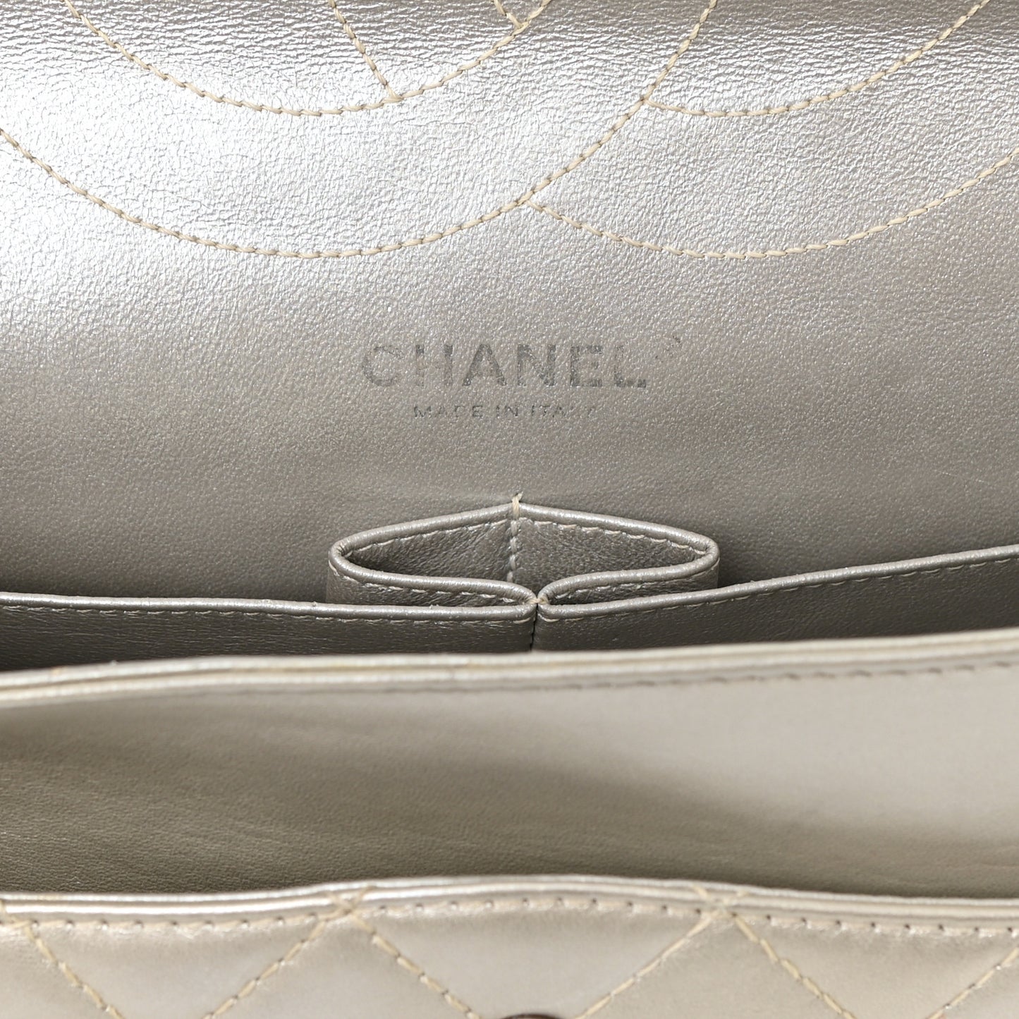 Metallic Lambskin Quilted 2.55 Reissue 227 Flap Silver