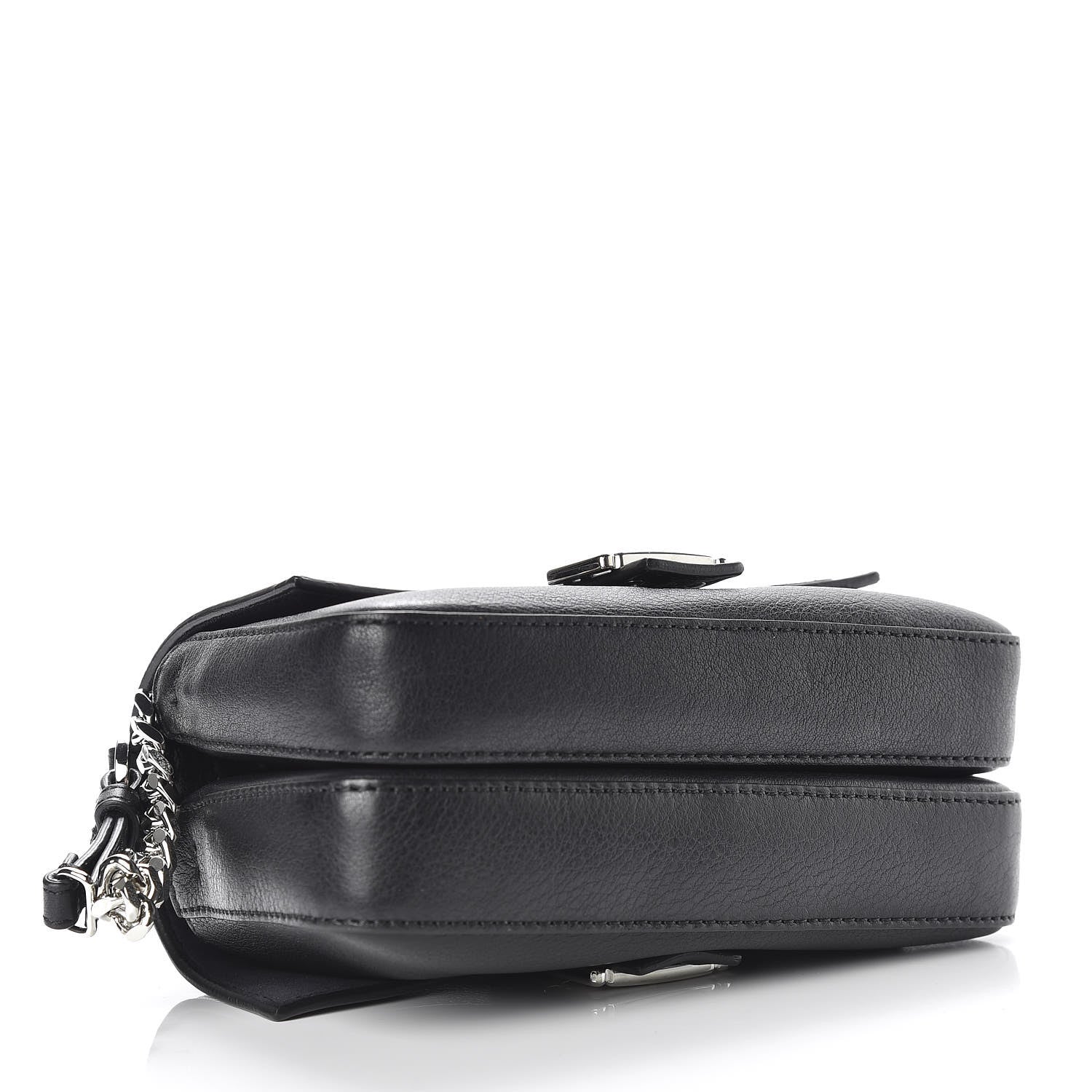Fendi Vitello Dolce Elaphe Monster Eyes Micro Double Baguette Black Naturale 4 of 10
