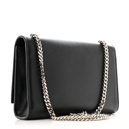 Saint Laurent Grain De Poudre Small Monogram Kate Satchel Black 3 of 14