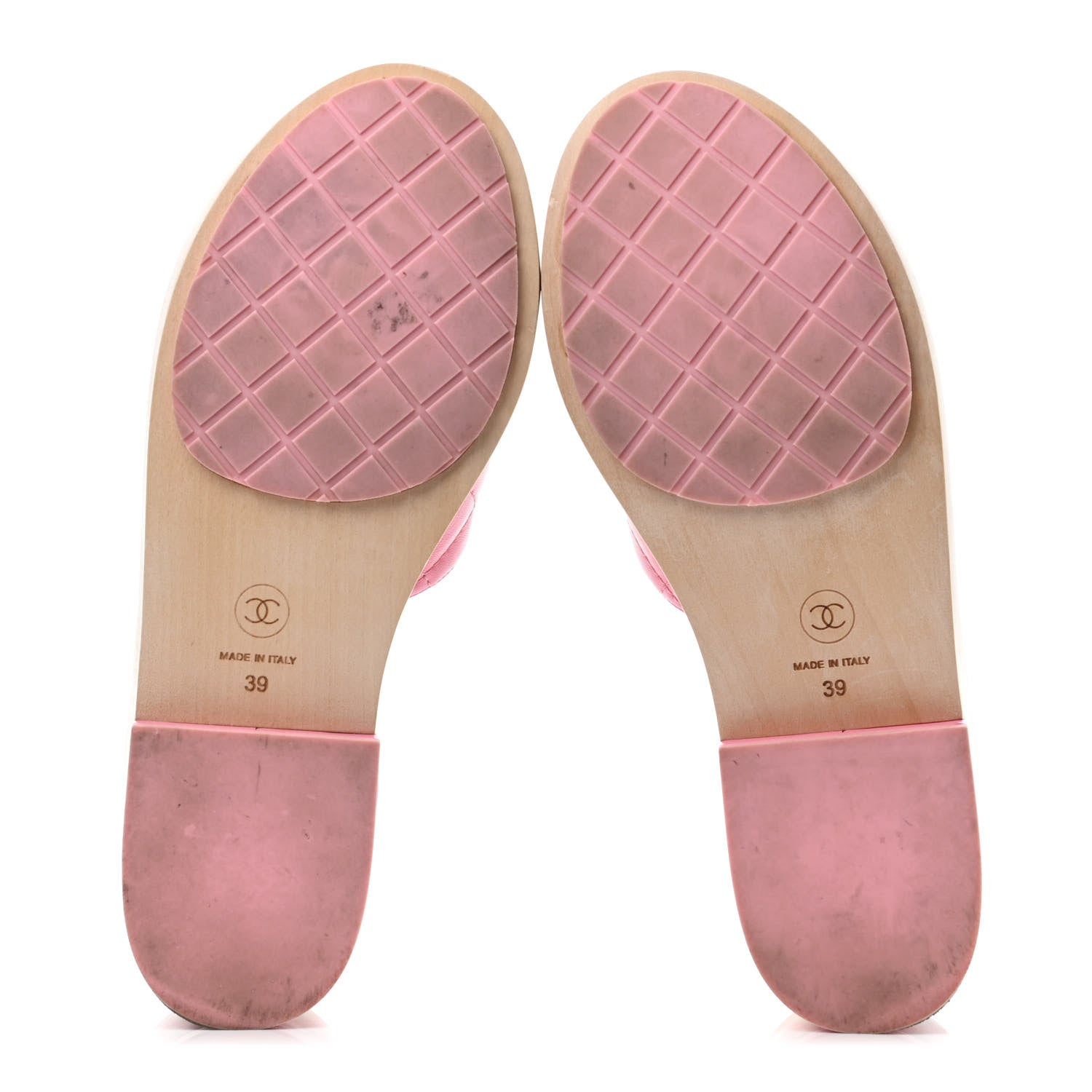 Chanel Lambskin CC Flat Slide Sandals 39 Pink 4 of 4