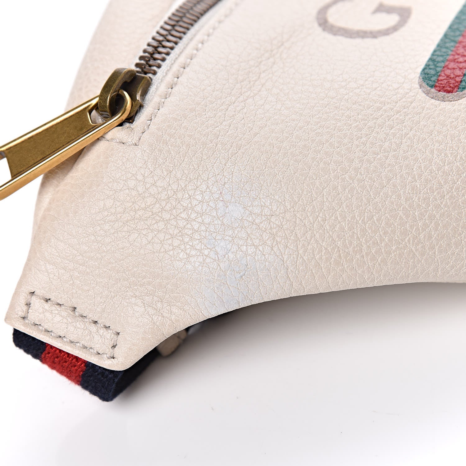 Gucci Grained Calfskin Small Logo Belt Bag White 8 of 12