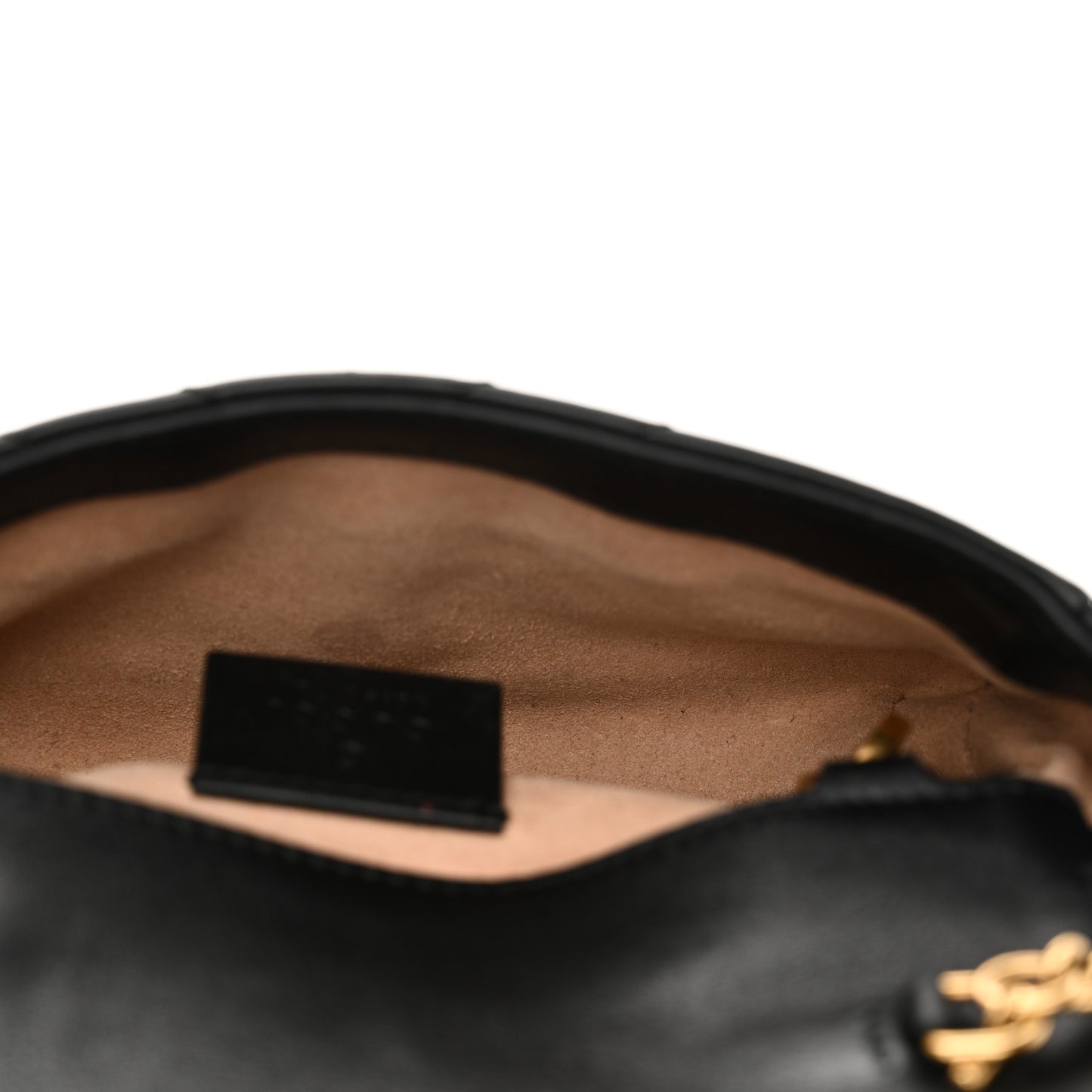 Calfskin Matelasse Super Mini GG Marmont Shoulder Bag Black