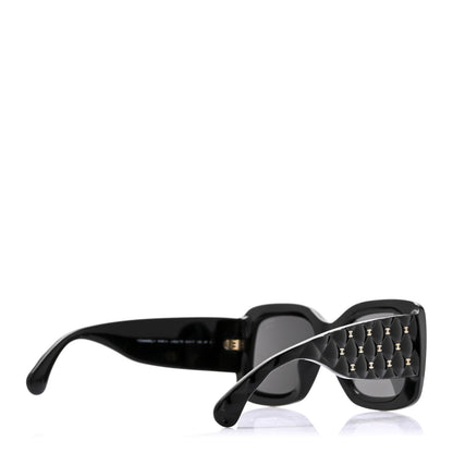 Chanel Acetate Quilted CC Rectangle Sunglasses 5483-A Black 4 of 6