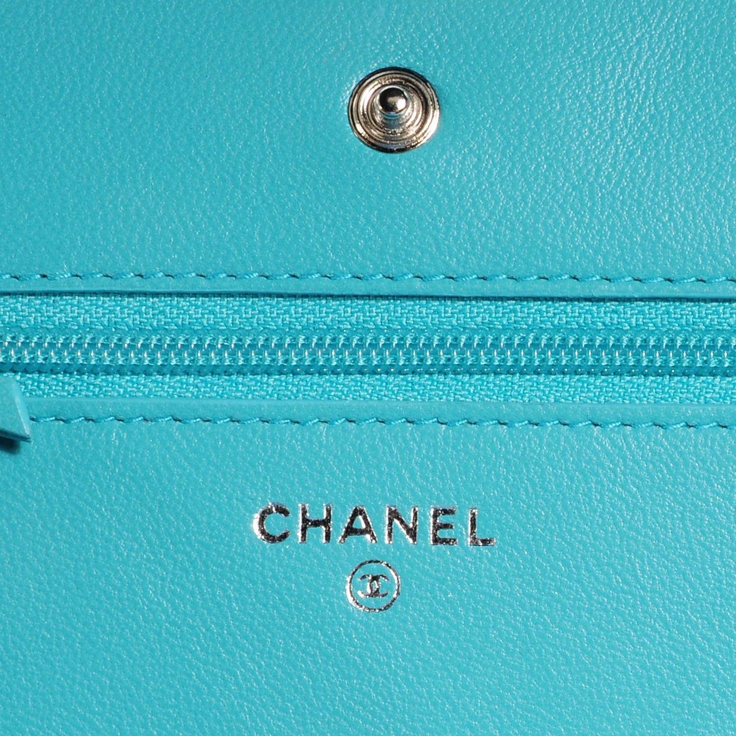 Lambskin Wallet On Chain WOC Turquoise