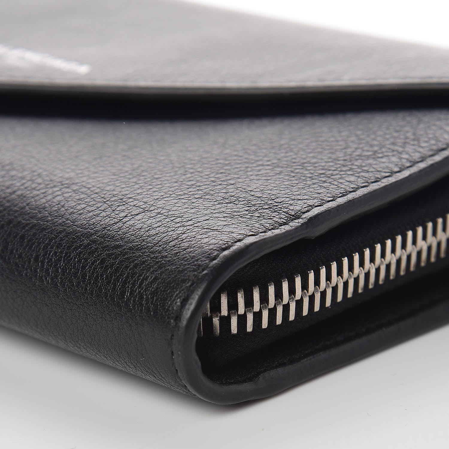 Balenciaga Calfskin Papier Money Zip Around Wallet Black 10 of 10