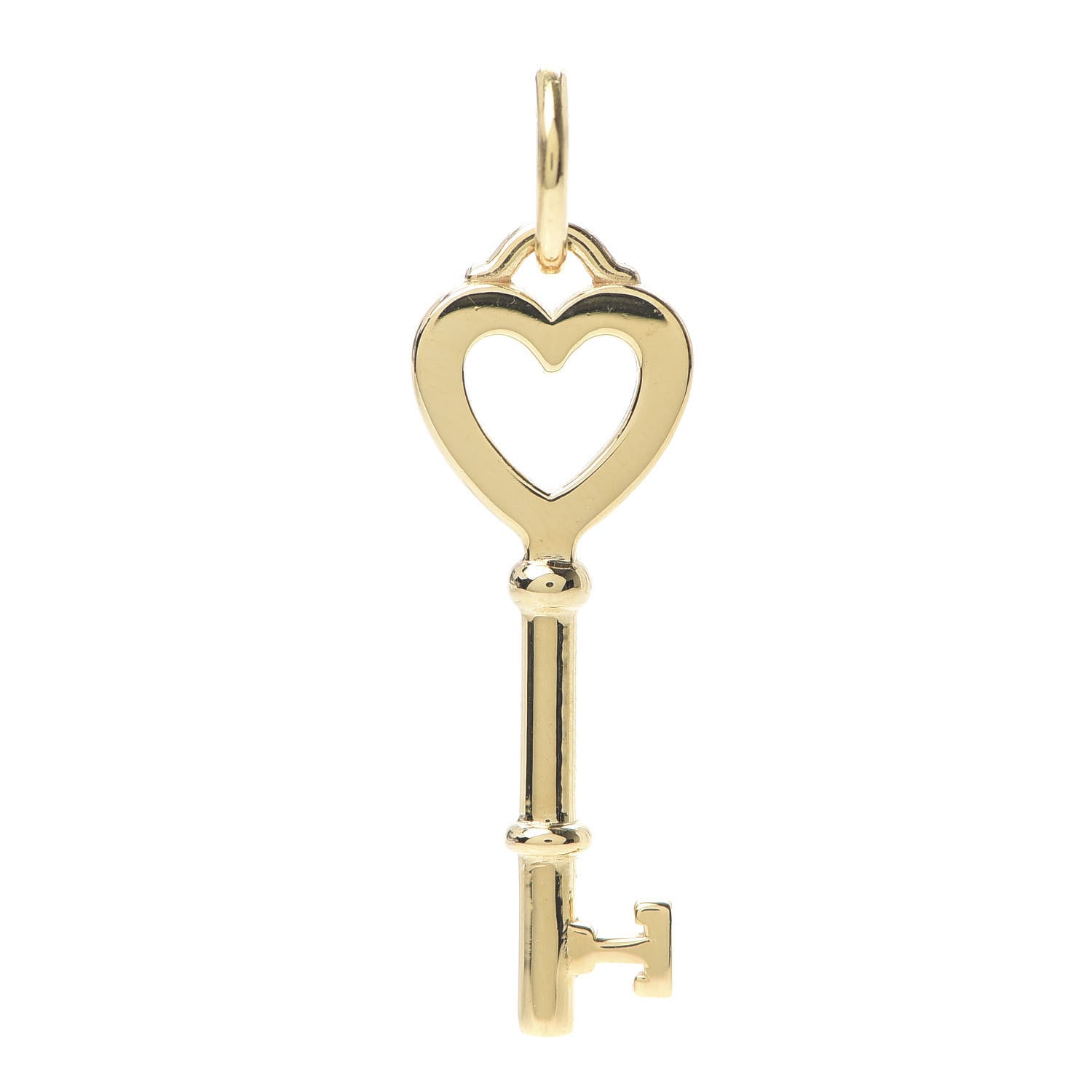 Tiffany 18K Yellow Gold Mini Heart Key Pendant 1 of 3