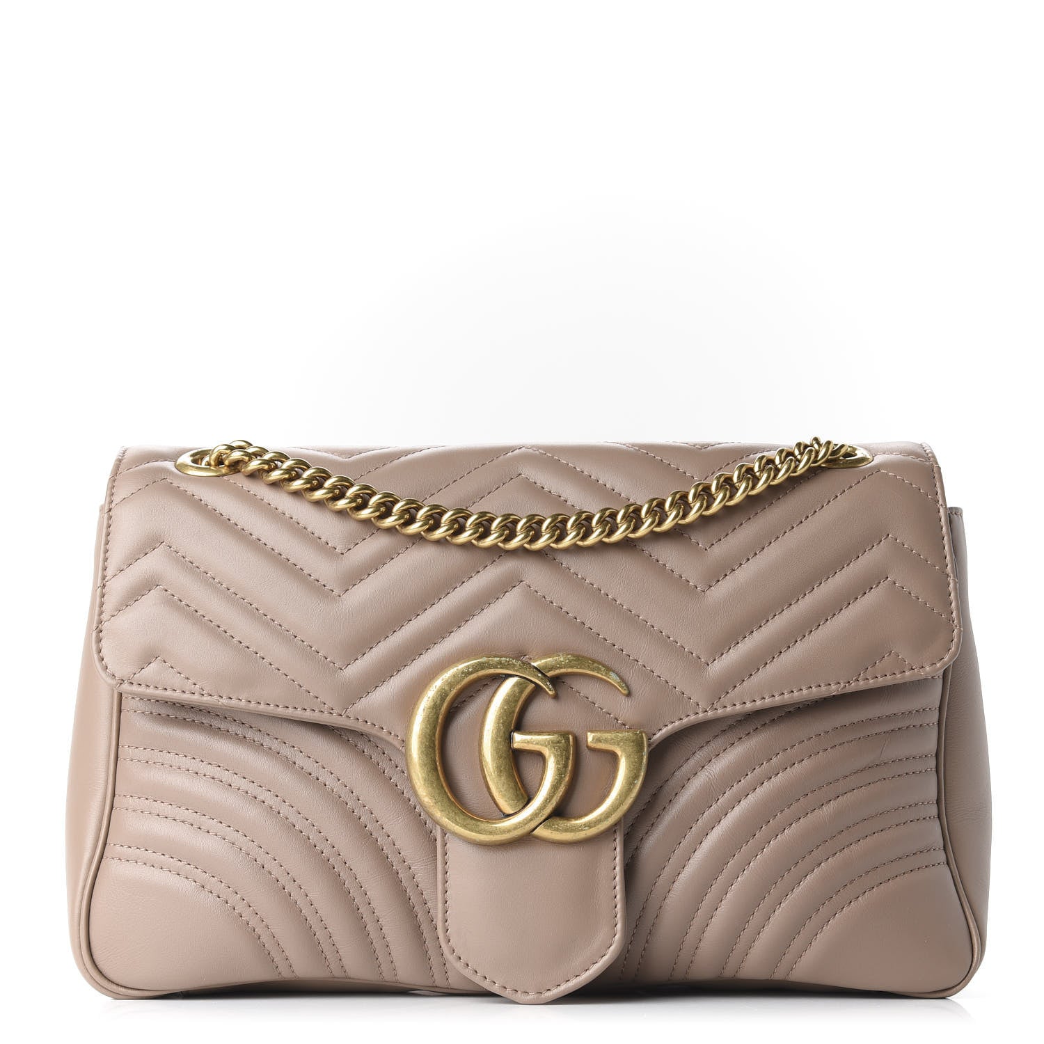Gucci Calfskin Matelasse Medium GG Marmont Shoulder Bag Porcelain Rose 1 of 9
