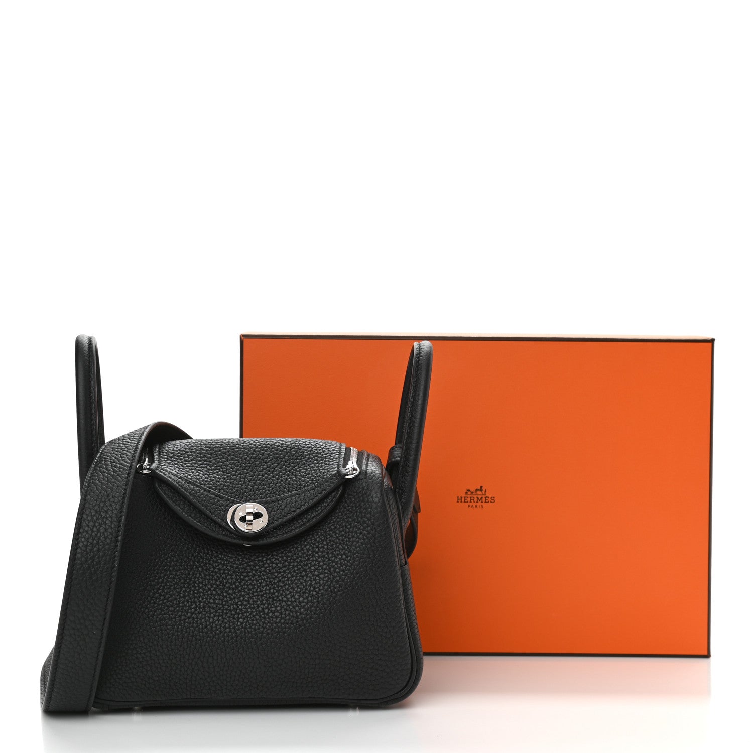 Hermes Taurillon Clemence Mini Lindy 20 Black 12 of 12