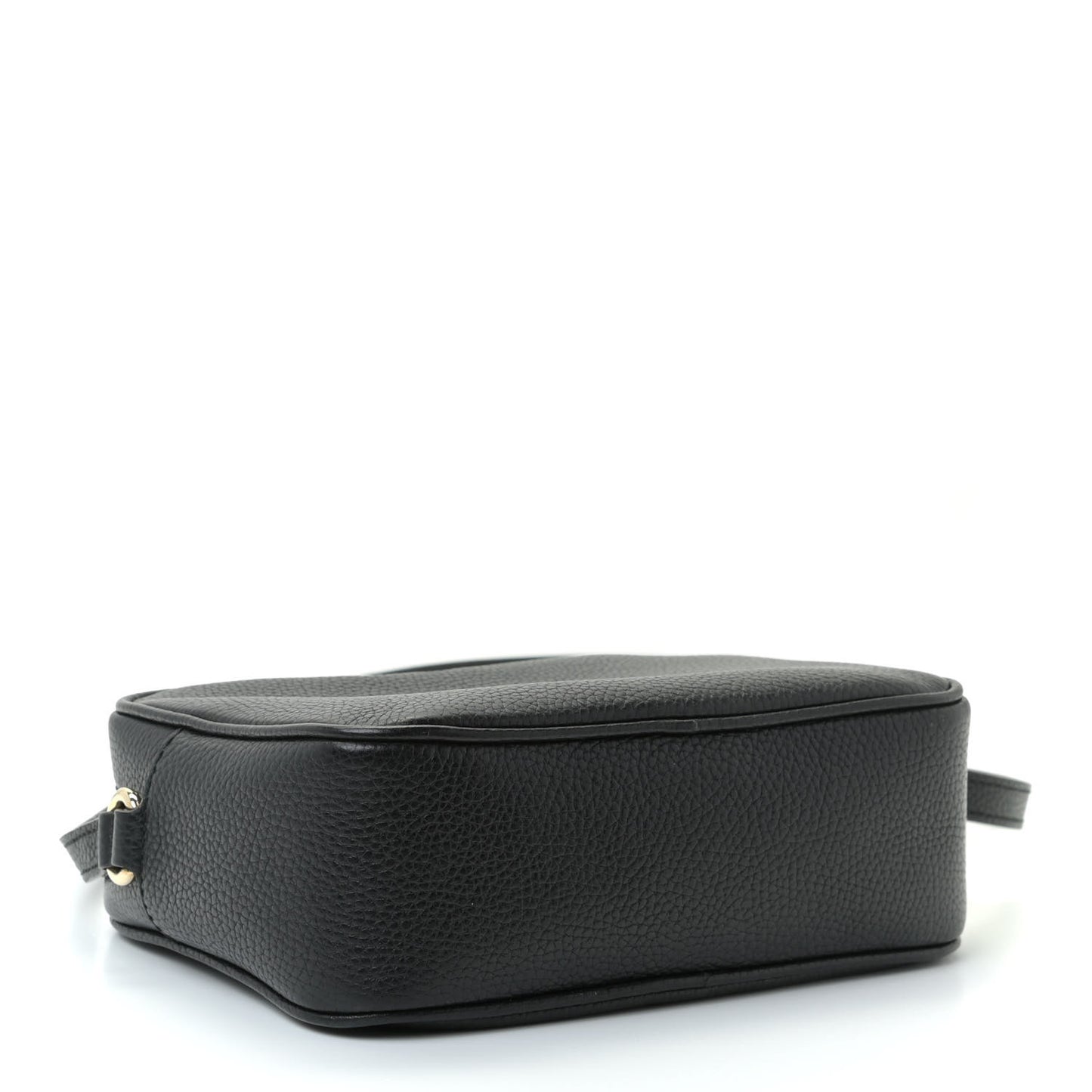 Pebbled Calfskin Small Soho Disco Bag Black