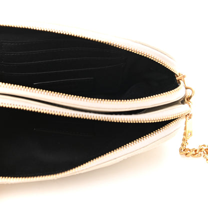 Saint Laurent Grained Lambskin Quilted Mini Becky Double Zip Bag Vintage White 6 of 11