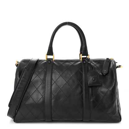 Chanel Calfskin Diamond Stitched Duffle Bag Black 1 of 13