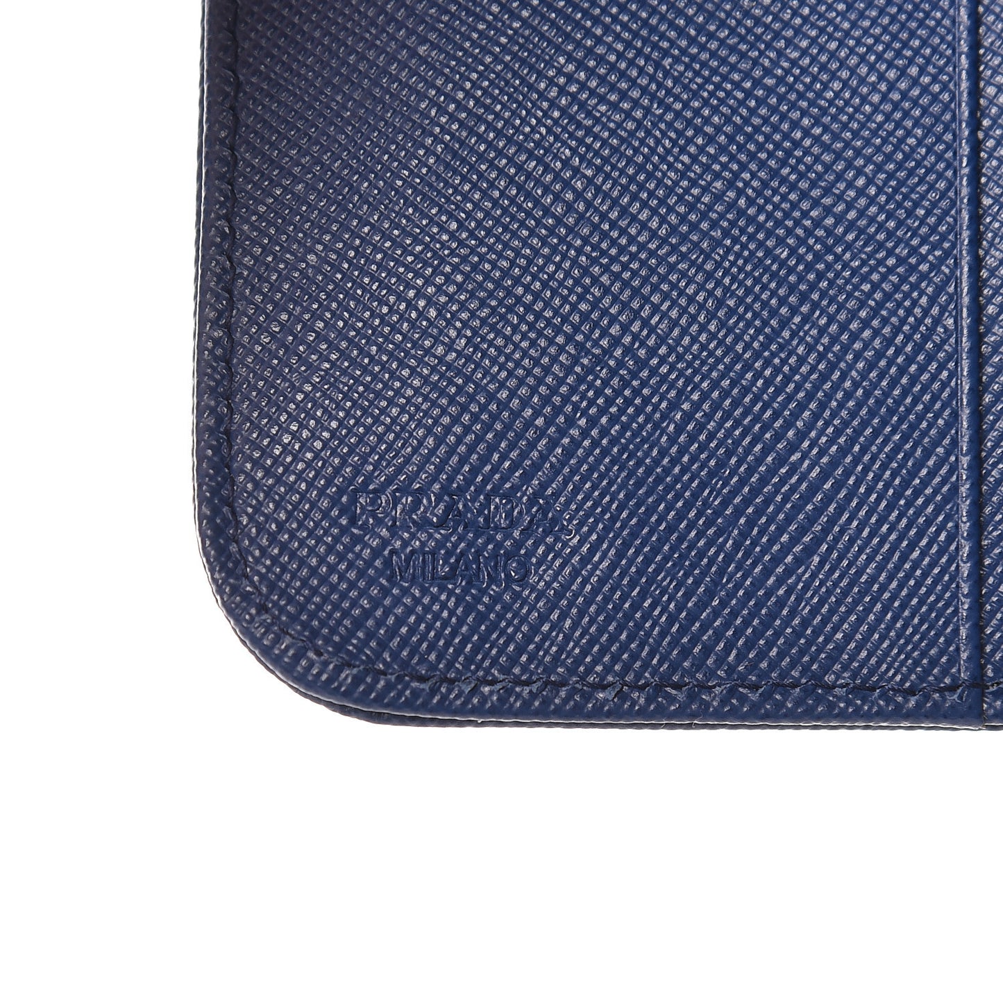 Saffiano Metal Compact Zip Around Wallet Bluette