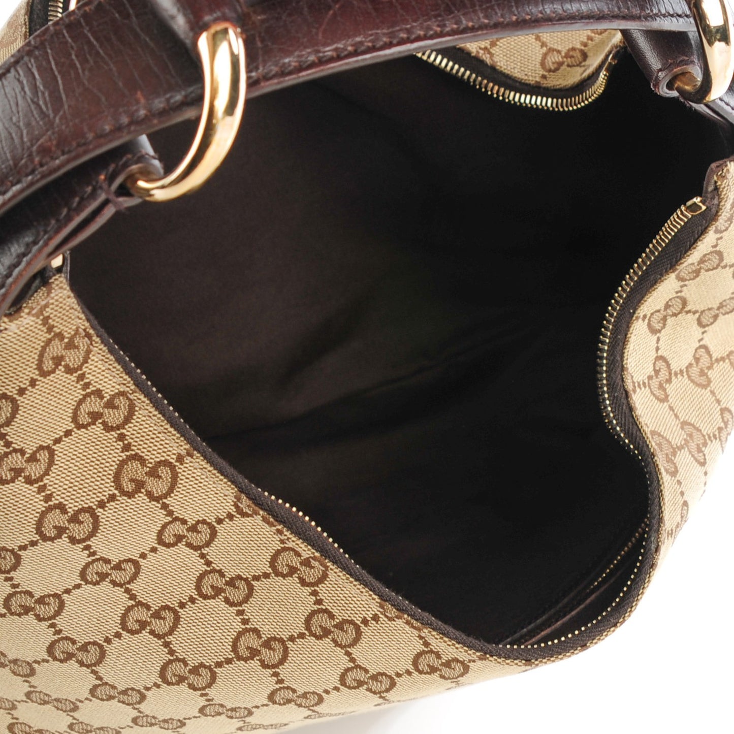 Monogram Medium Horsebit Chain Hobo Dark Brown