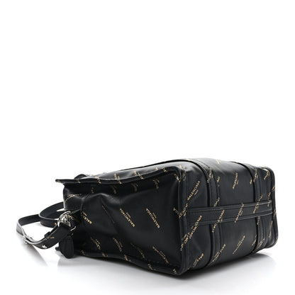 Balenciaga Calfskin Allover Logo XS Bazar Shopper Tote Black Gold 4 of 9