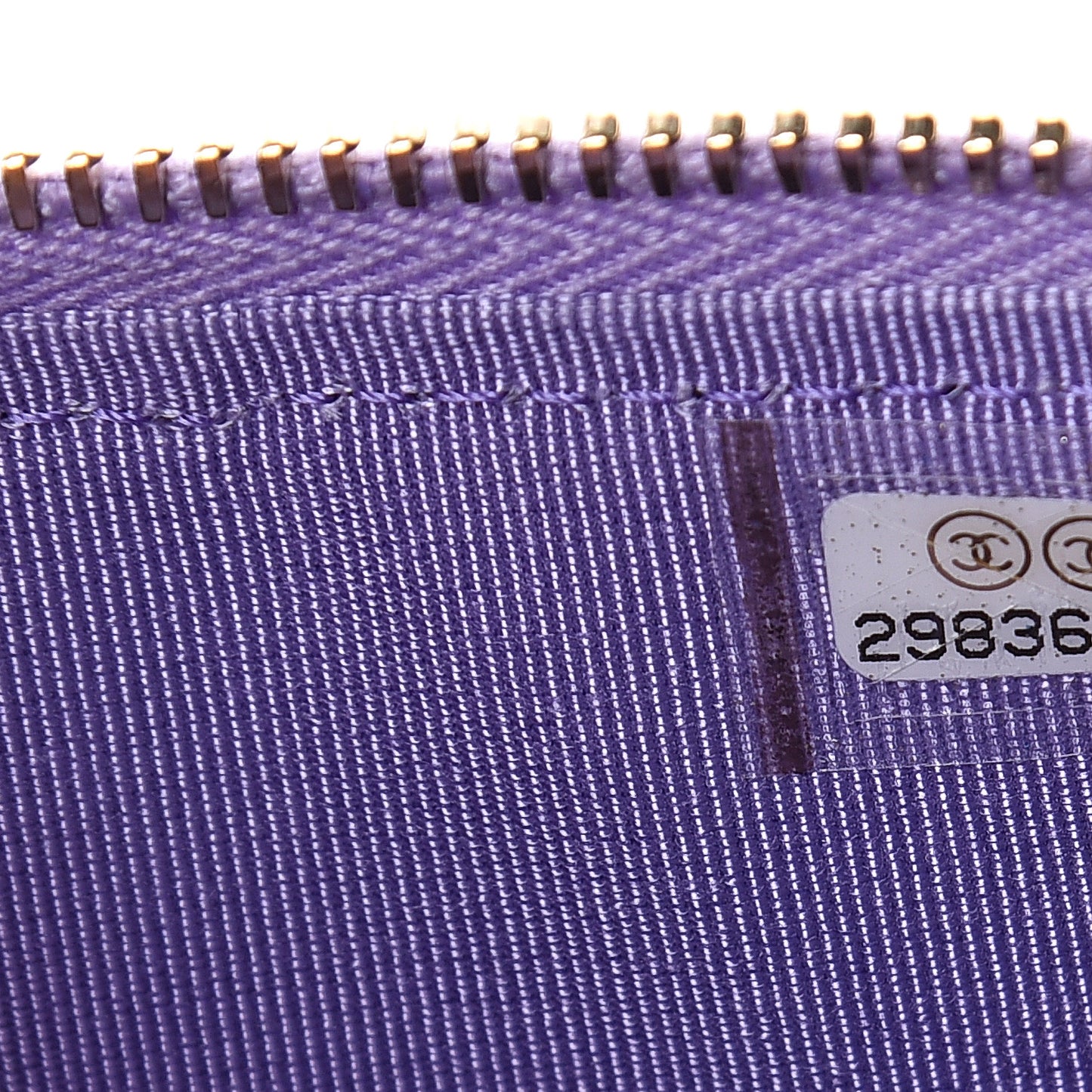 Caviar Quilted Classic Flat Wallet Pouch Purple