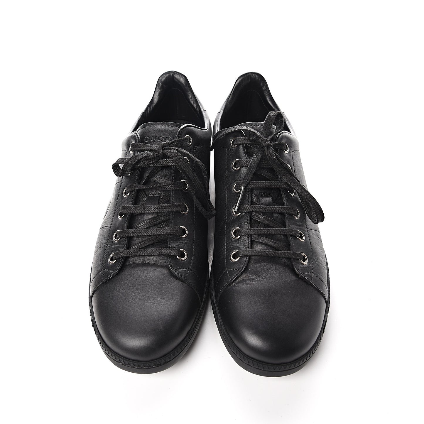 Calfskin Womens Interlocking G Sneakers 41 Black
