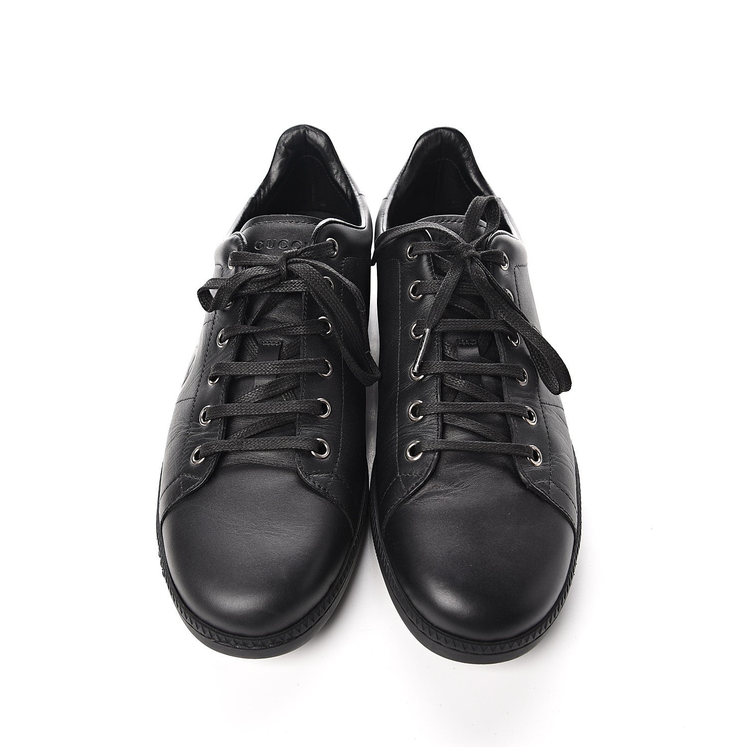 Gucci Calfskin Womens Interlocking G Sneakers 41 Black 11 of 12