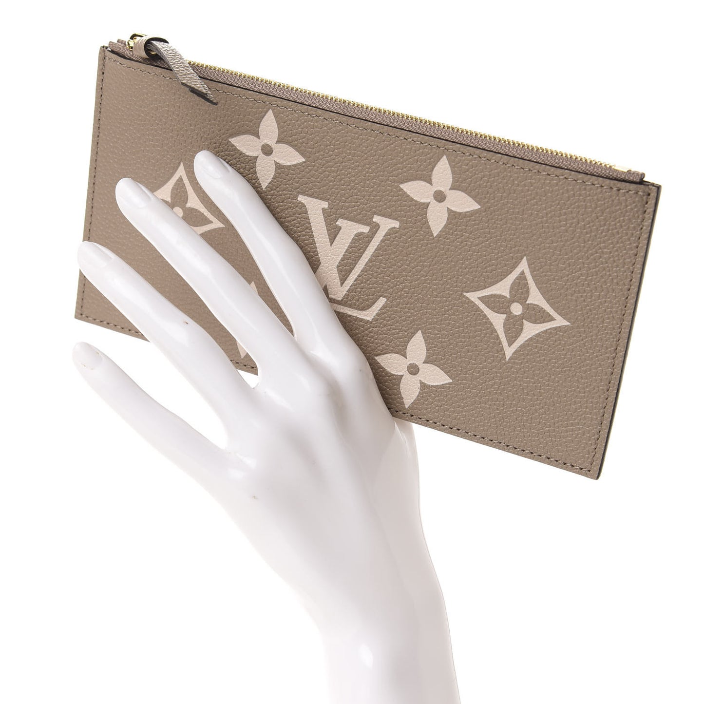 Empreinte Monogram Giant Pochette Felicie Zippered Insert Tourterelle Creme