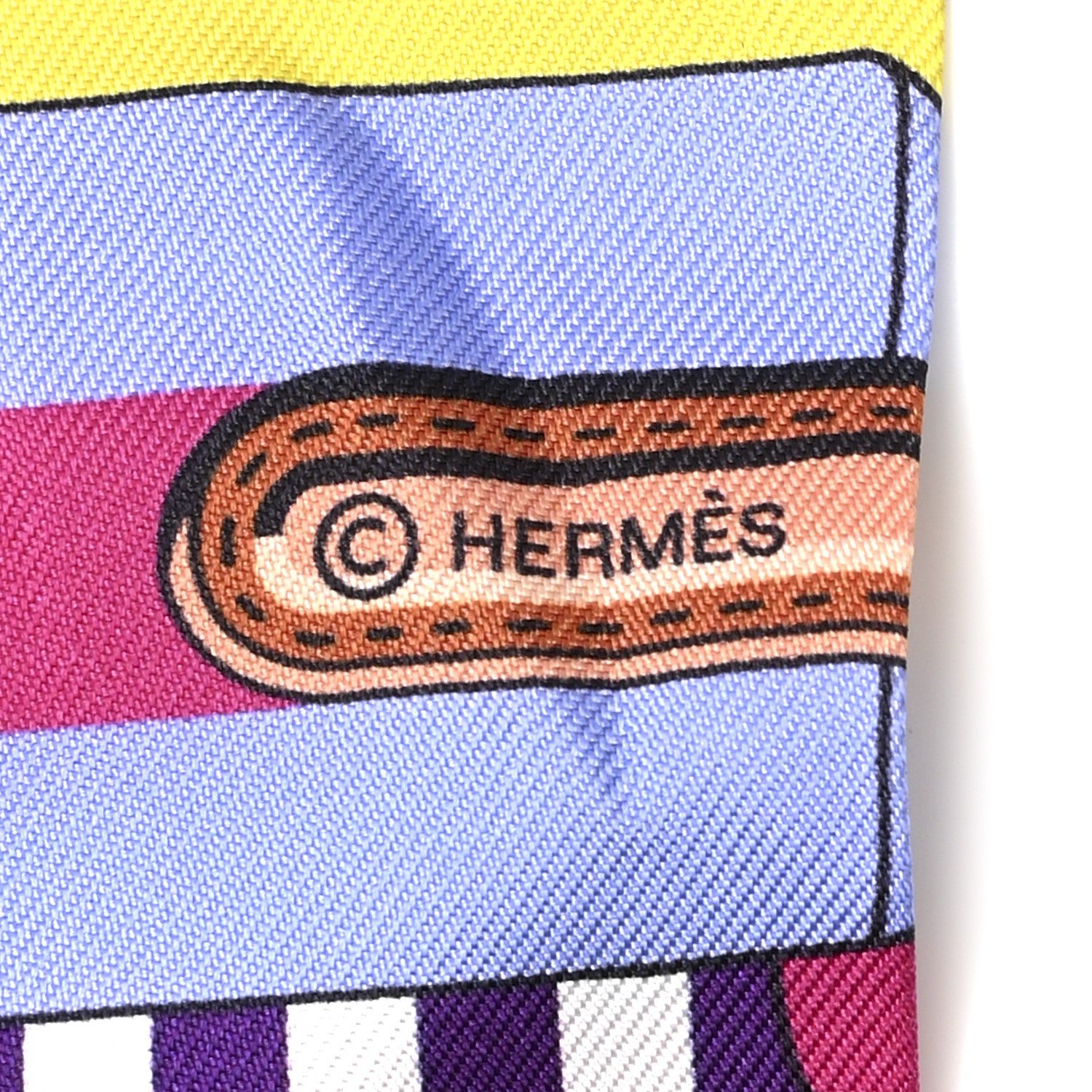 Hermes Silk Sangles Twilly Violet Rouge Vert 4 of 5