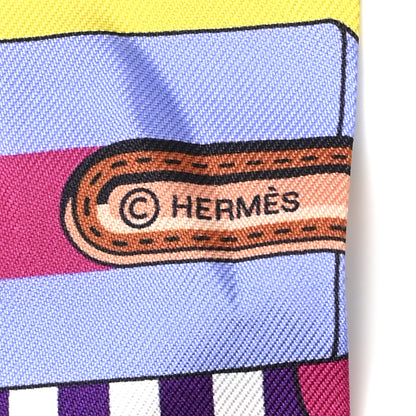 Hermes Silk Sangles Twilly Violet Rouge Vert 4 of 5