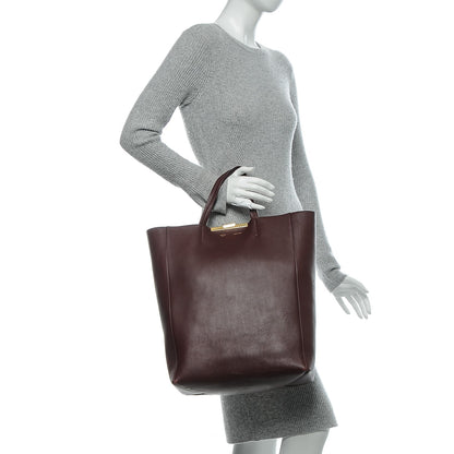 Celine Calfskin Clasp Vertical Cabas Burgundy 2 of 8