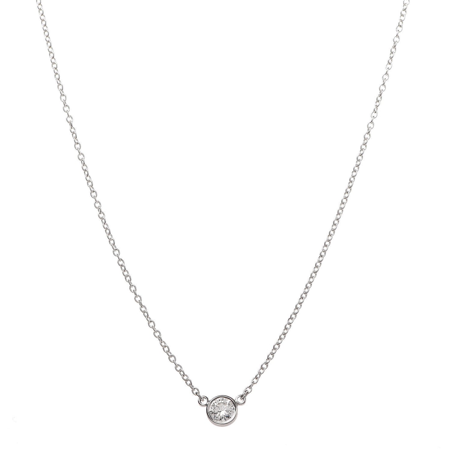 Platinum Diamond .19ct Elsa Peretti Diamonds by the Yard Pendant Necklace