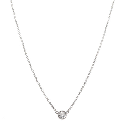 Tiffany Platinum Diamond .19ct Elsa Peretti Diamonds by the Yard Pendant Necklace 1 of 9